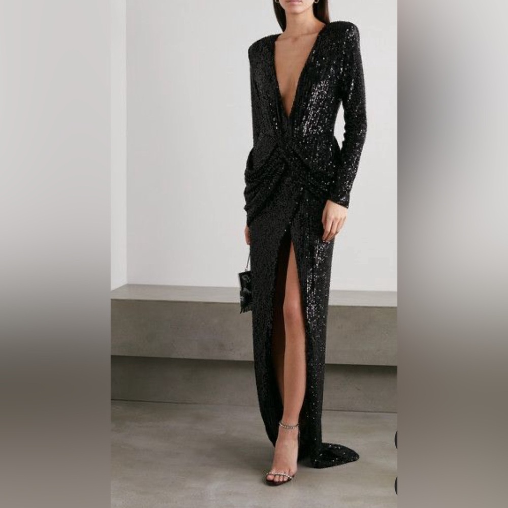 NERVI Ada Sequined Tulle Gown in Black Size 10 NWT